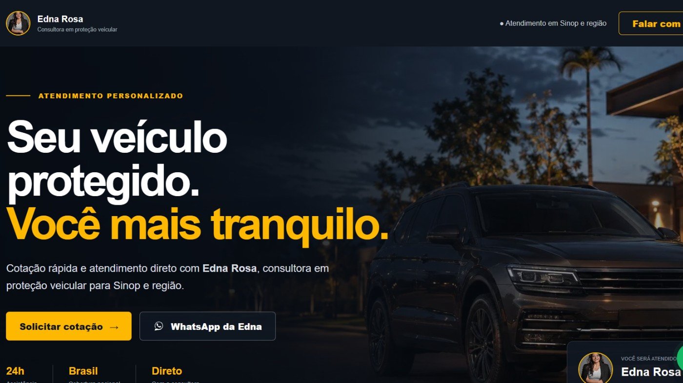 Mockup desktop — Consultora Veicular